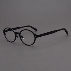 Luther Round Classic Titanium Glasses Frame Round Frames Southood Black