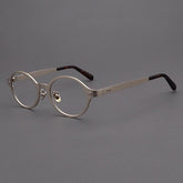 Luther Round Classic Titanium Glasses Frame Round Frames Southood Gold
