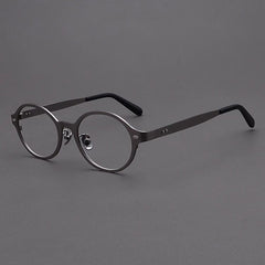 Luther Round Classic Titanium Glasses Frame Round Frames Southood Gray
