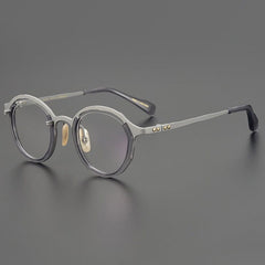 Luther Round Classic Titanium Glasses Frame Round Frames Southood Gray