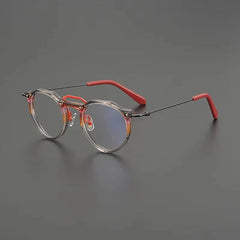 Luz Acetate Titanium Glasses Frame Round Frames Southood Gray