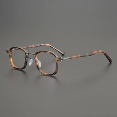 Lyken Acetate Alloy Myopia Glasses Frame Rectangle Frames Southood Leopard