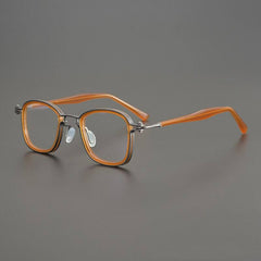 Lyken Acetate Alloy Myopia Glasses Frame Rectangle Frames Southood Orange