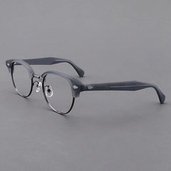 Lynn Vintage Acetate Glasses Frame Oval Frames Southood Matte Clear Gray