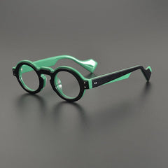 Lynn Vintage Round Acetate Glasses Frame Round Frames Southood Black Green