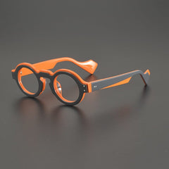 Lynn Vintage Round Acetate Glasses Frame Round Frames Southood Grey Orange