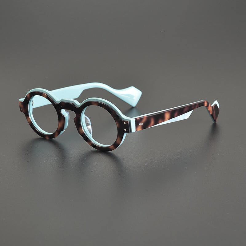 Lynn Vintage Round Acetate Glasses Frame Round Frames Southood Leopard