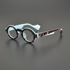 Lynn Vintage Round Acetate Glasses Frame Round Frames Southood Leopard