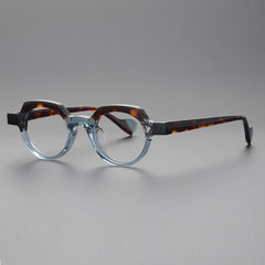 Mabon Retro Round Acetate Frame Round Frames Southood LeopardBlue