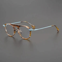 Mac Retro Aviator Acetate Glasses Frame Aviator Frames Southood Leopard Blue