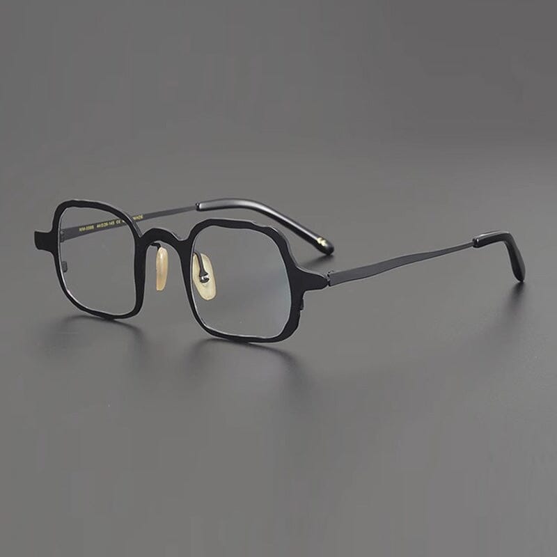 Mai Retro Titanium Eyeglasses Frame Rectangle Frames Southood Black