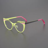 Mairia Titanium Cat Eye Glasses Frame Cat Eye Frames Southood Green Black