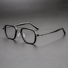 Majeed Retro Aviator Acetate Glasses Frame Aviator Frames Southood Black