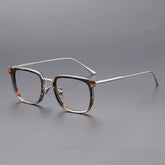 Major Retro Titanium Glasses Frame Rectangle Frames Southood Silver Leopard