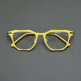Makolm Square Titanium Glasses Frame Rectangle Frames Southood Yellow