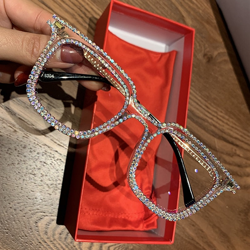 Mamie Vintage Rhinestone Eyewear Cat Eye Frames Mon 