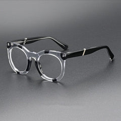 Mantle Vintage Acetate Glasses Frame Oval Frames Southood Clear Black