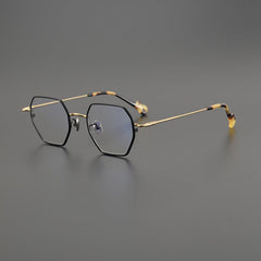 Manzo Vintage Geometric Glasses Frame Geometric Frames Southood Black Gold