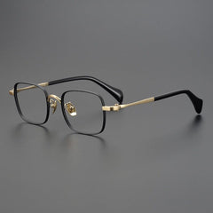 Mariam Vintage Titanium Eyeglasses Frame Rectangle Frames Southood Black Gold