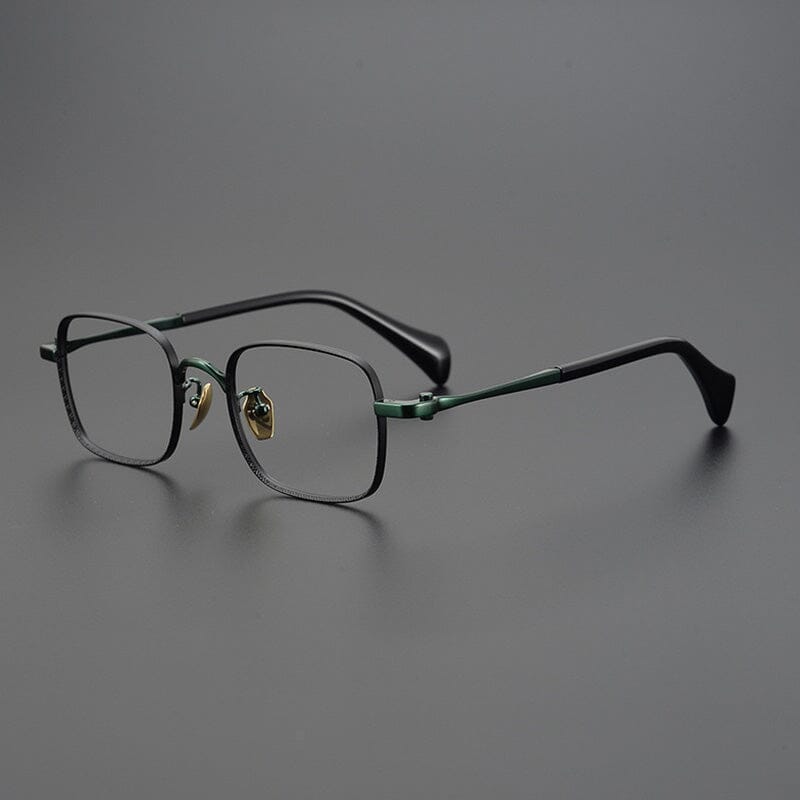 Mariam Vintage Titanium Eyeglasses Frame Rectangle Frames Southood Black Green