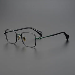 Mariam Vintage Titanium Eyeglasses Frame Rectangle Frames Southood Black Green