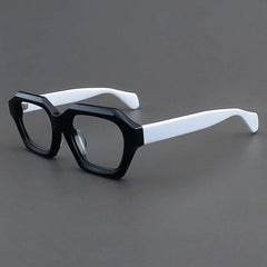 Marlow Retro Thick Acetate Glasses Frame Geometric Frames Southood Black White