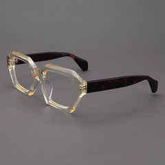 Marlow Retro Thick Acetate Glasses Frame Geometric Frames Southood Yellow Leopard