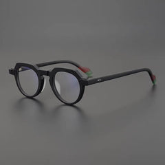 Mateo Round Retro Acetate Glasses Frames Round Frames Southood Matte black