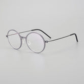 Matherne Ultra light Titanium Round Glasses Frame Round Frames Southood Gray