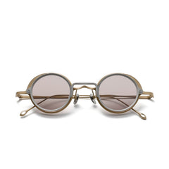 MB Round Titanium Glasses Frame With Magnetic Sunglasses Clips Round Frames Southood Light Gold Light Gray