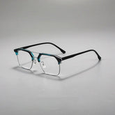 Mehta Vintage TR90 Eyeglasses Frame Geometric Frames Southood Blue Silver
