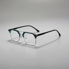 Mehta Vintage TR90 Eyeglasses Frame Geometric Frames Southood Blue Silver