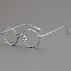Mel Round Titanium Eyeglasses Frame Round Frames Southood Blue