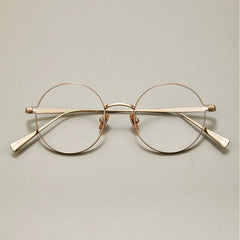 Mel Round Titanium Eyeglasses Frame Round Frames Southood Gold
