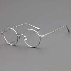 Mel Round Titanium Eyeglasses Frame Round Frames Southood Silver