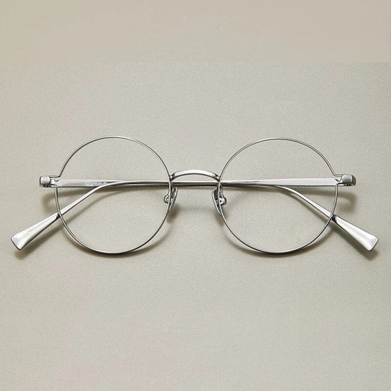 Mel Round Titanium Eyeglasses Frame Round Frames Southood Silver