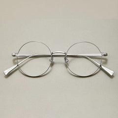 Mel Round Titanium Eyeglasses Frame Round Frames Southood Silver