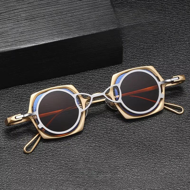 MH Geometric Titanium Glasses Frame With Magnetic Sunglasses Clips Geometric Frames Southood