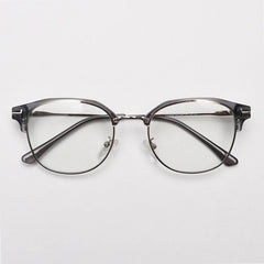 Miguel Vintage Browline Eyeglasses Frame Browline Frames Southood Grey Silver
