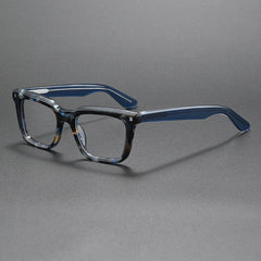 Mikel Vintage Acetate Glasses Frame Rectangle Frames Southood Blue Leopard