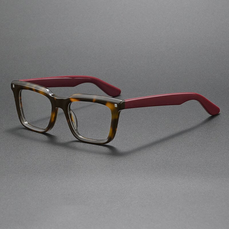 Mikel Vintage Acetate Glasses Frame Rectangle Frames Southood Leopard