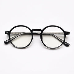 Mindy Vintage TR90 Round Eyeglasses Round Frames Southood Black 