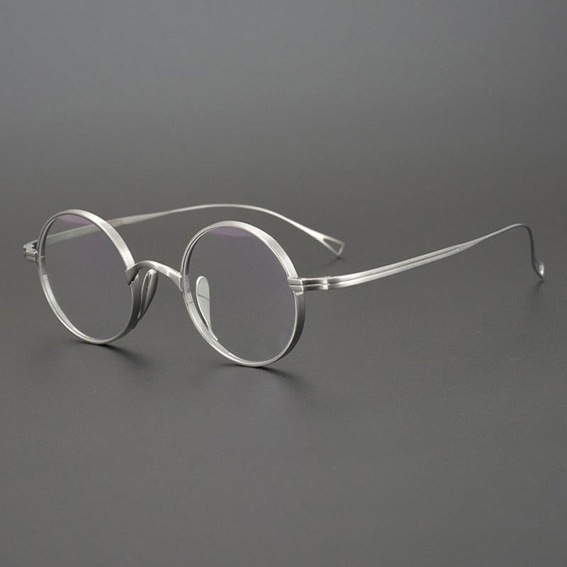 Monroe Titanium Round Glasses Frame Round Frames Southood Silver-round