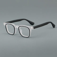 Moore Personalized Designer Acetate Eyeglasses Frame Rectangle Frames Southood Black