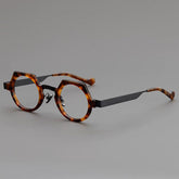 Mor Retro Acetate Glasses Frame Round Frames Southood Leopard Black