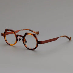 Mor Retro Acetate Glasses Frame Round Frames Southood Leopard Red
