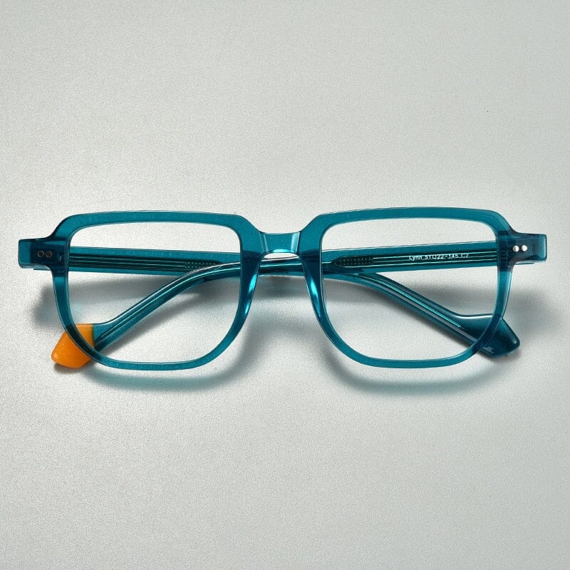 Morly Vintage Acetate Glasses Frame Rectangle Frames Southood Blue