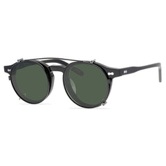 Morton Acetate Glasses Frame With sunglasses Clips Round Frames Southood Black 