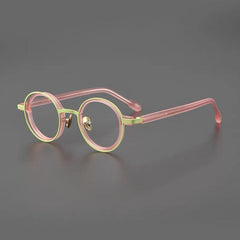 Myles Titanium Acetate Round Glasses Frame Round Frames Southood Yellow Pink