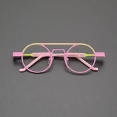 Naldo Pilot Titanium Glasses Frame Round Frames Southood Pink